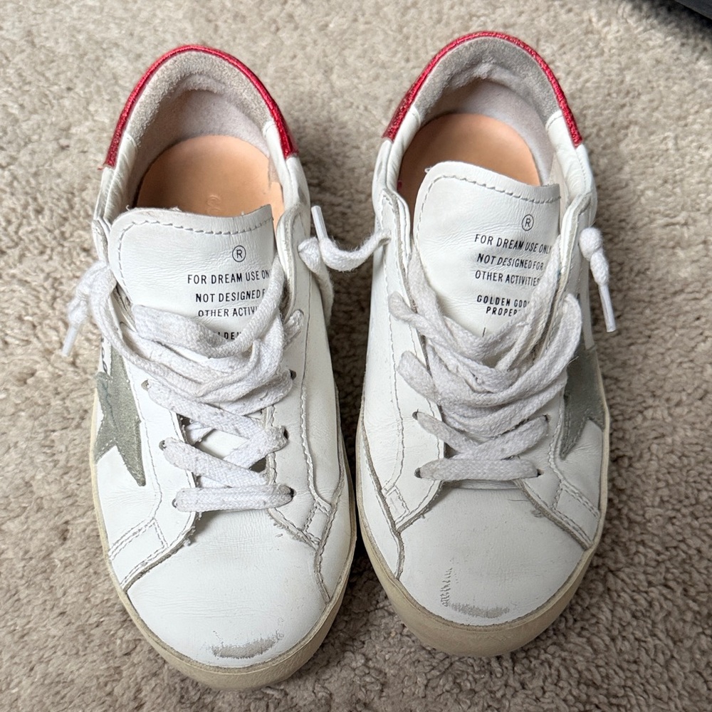 Golden Goose Kids Sneakers White and Red